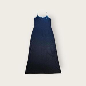Vintage Y2k Tag Rag navy sporty spaghetti strap fitted stretchy maxi dress